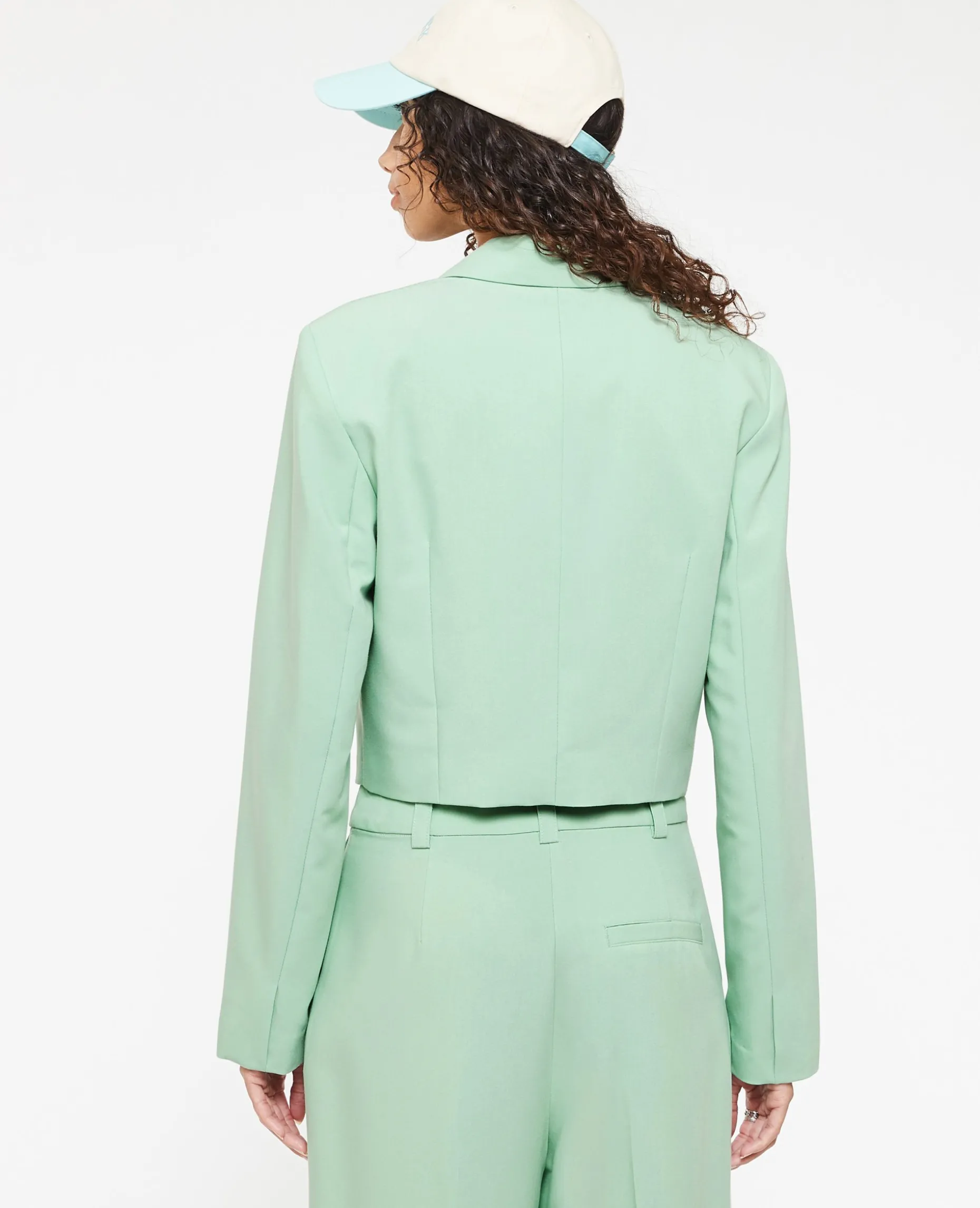 Veste Cropped Double Boutonnage - Vert Olive