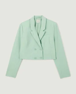 Veste Cropped Double Boutonnage - Vert Olive