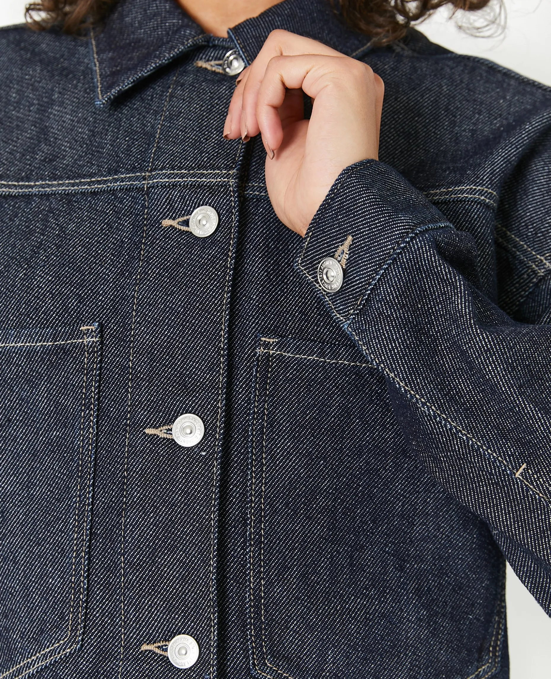 Veste En Jean Courte - Bleu
