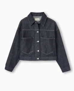 Veste En Jean Courte - Bleu