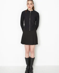 Veste Zippée Fittée Et Courte - Noir