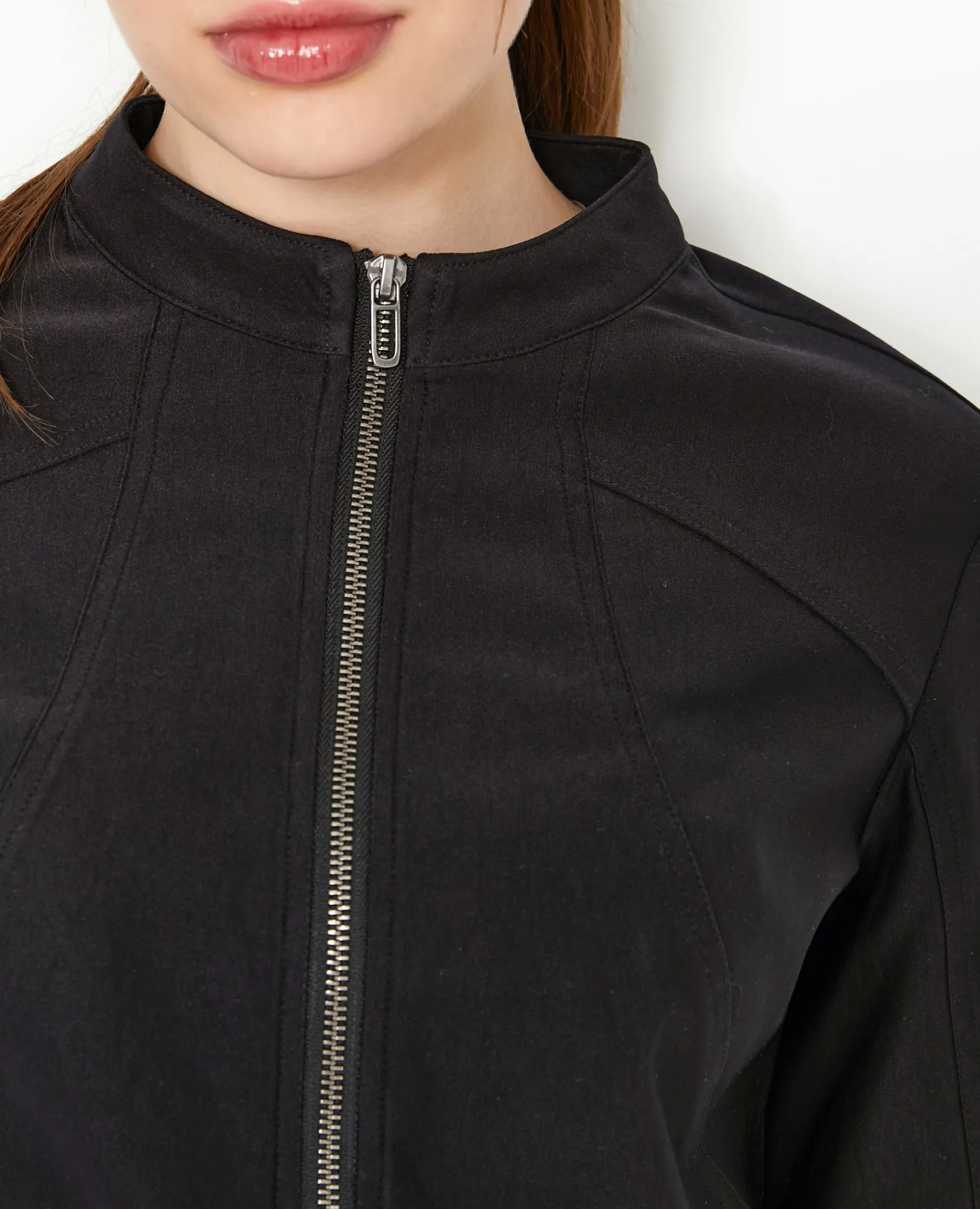 Veste Zippée Fittée Et Courte - Noir